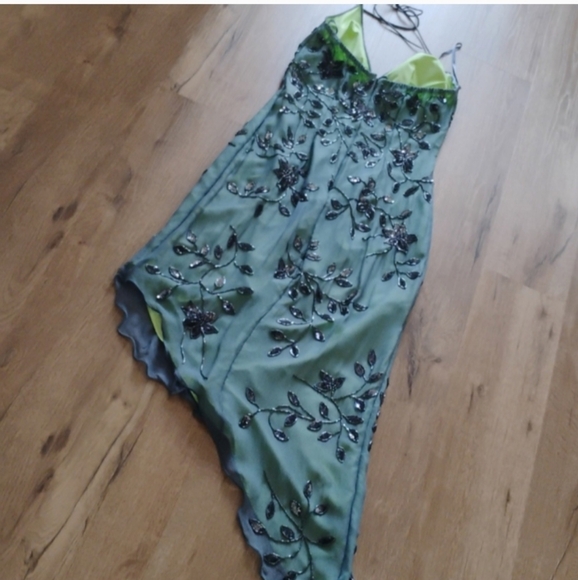 Elegant Green Floral Women's Dress - Picture 11 of 12